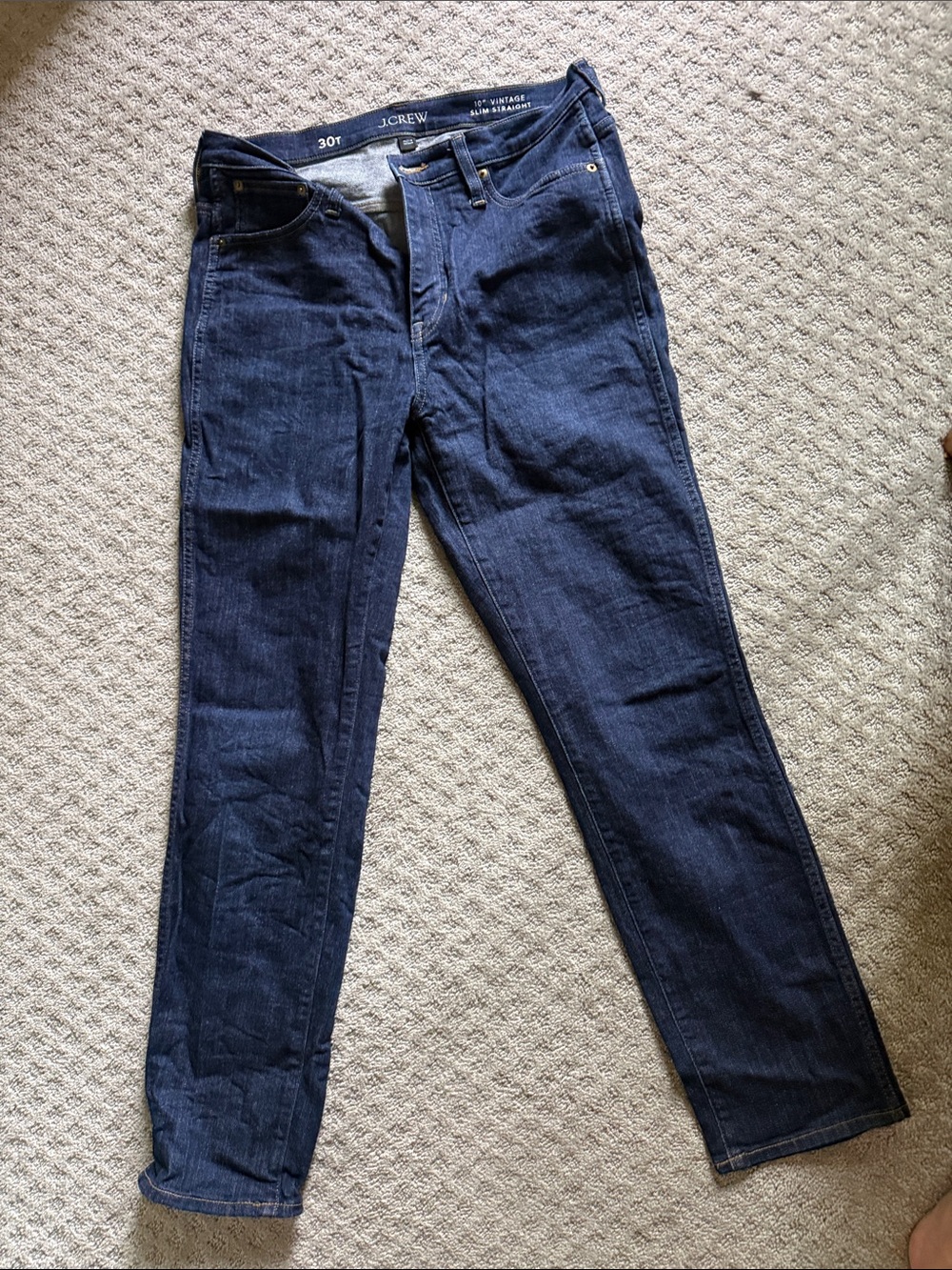 J.Crew 10" Vintage Slim Straight Jeans in Blue Waist 30T